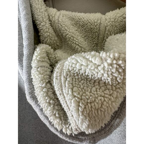 GERRY Gray Sherpa Fleece-Lined Full-Zip Hoodie | Long Duster/Tunic Length (Sz M) - Picture 6 of 7